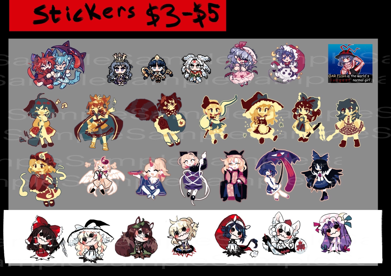  various stickers 